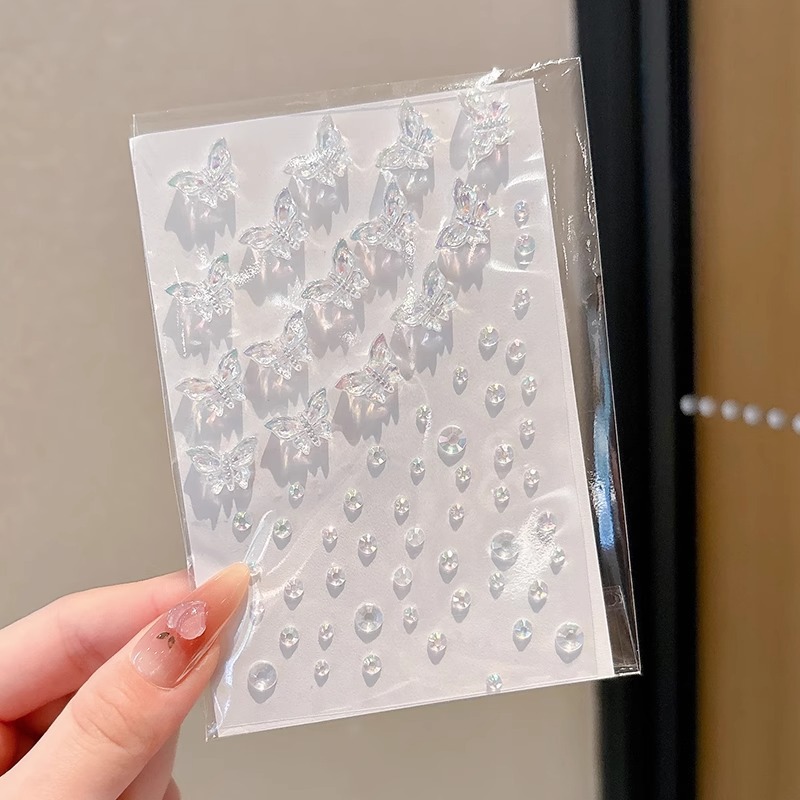 Maquillaje para niñas espectáculo de baile pegatinas para niños joyas para la cara de la niña princesa dulce pegatinas de perlas pegatinas de maquillaje