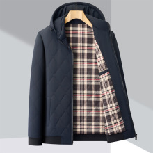 品牌立领可脱卸帽棉服冬季新款男士时尚休闲棉衣中年爸爸保暖外套