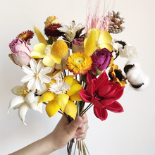 ins北欧风天然干花花束棉花尤加利叶小雏菊永生真花客厅装饰摆件