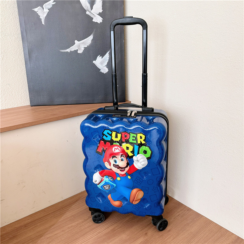 Caja de la carretilla de los niños caja de dibujos animados niños y niñas caja de la carretilla Mario trolley caso adulto coolomi maleta de 19 pulgadas