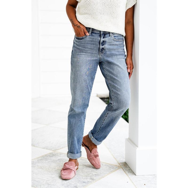 J7415 Dropshipping Aliexpress Amazon Cross-Border New Home Office Mid-Waist Bleached Washed Boyfriend Style