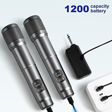 2.4G无线麦克风话筒一拖二专业户外舞台音响家用直播声卡唱歌话筒