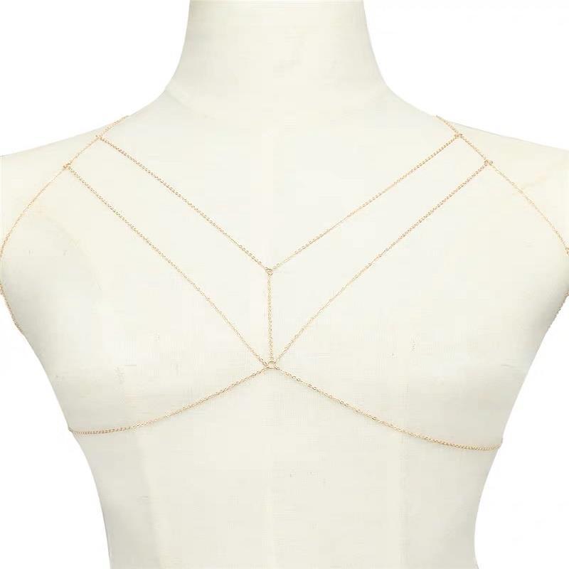 Joyería de comercio exterior europea y americana de 2018, accesorios de ropa de estilo callejero simple, cadena corporal geométrica y sexy, accesorio de pecho versátil y moderno.