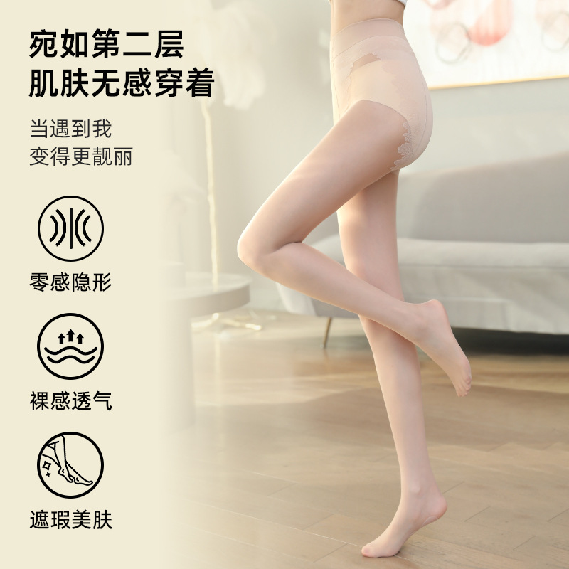 2025 primavera y verano 10D anti-hock seda delgada calcetines femeninas invisibles con piernas desnudas sensores