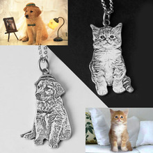 项链猫制作欧美狗肖像吊坠礼物照片来图新款纪念激光雕刻宠物