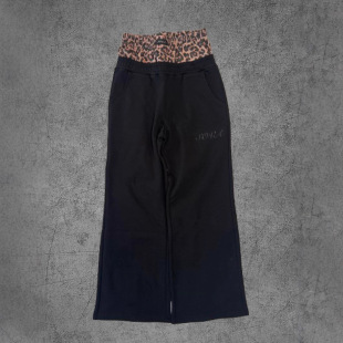 Y2K High Street European and American Cross-Border Double Waist Embroidered Street Pants Sweatshirt Pants Casual Straight-Leg Long Pants