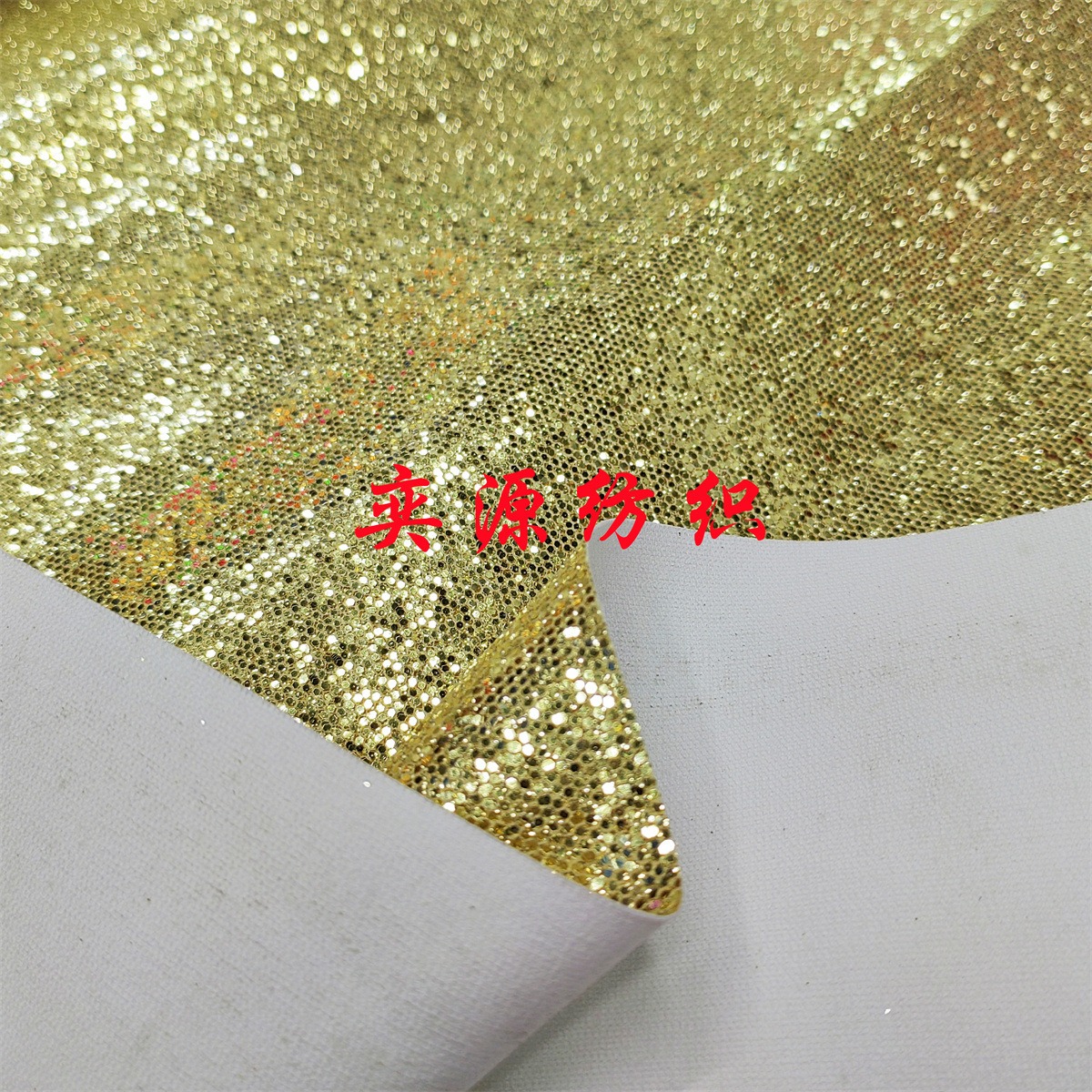 Yiyuan textile PU leather coated mesh glitter powder Glitt hexagon gold bag shoes earrings crafts