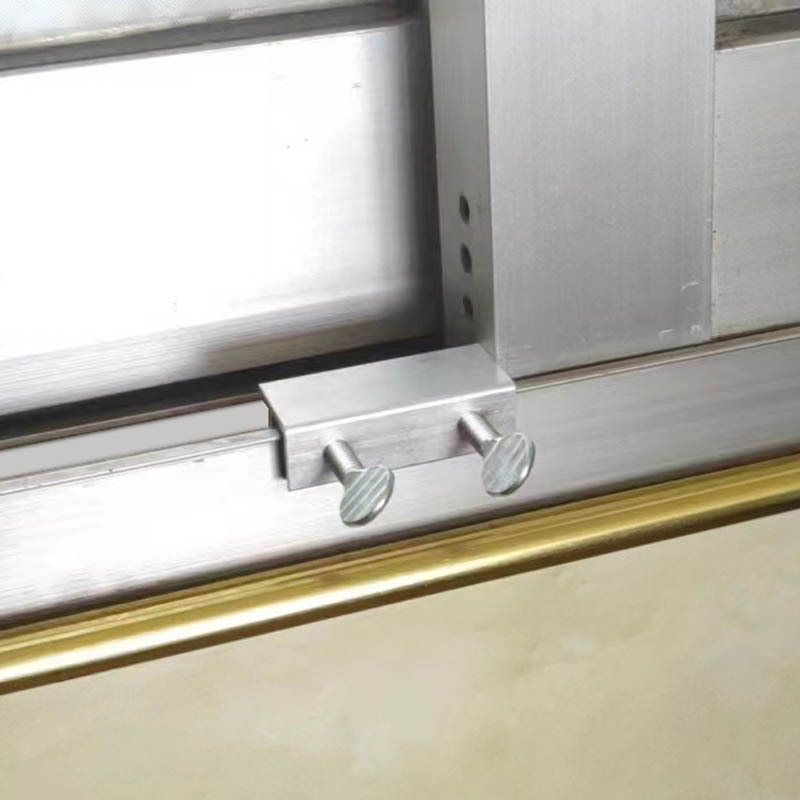 Cerradura de ventana de acero inoxidable de plata de mango redondo transfronterizo cerradura de puerta y ventana sin perforaciones cerradura de puerta corredera protección seguridad antirrobo límite
