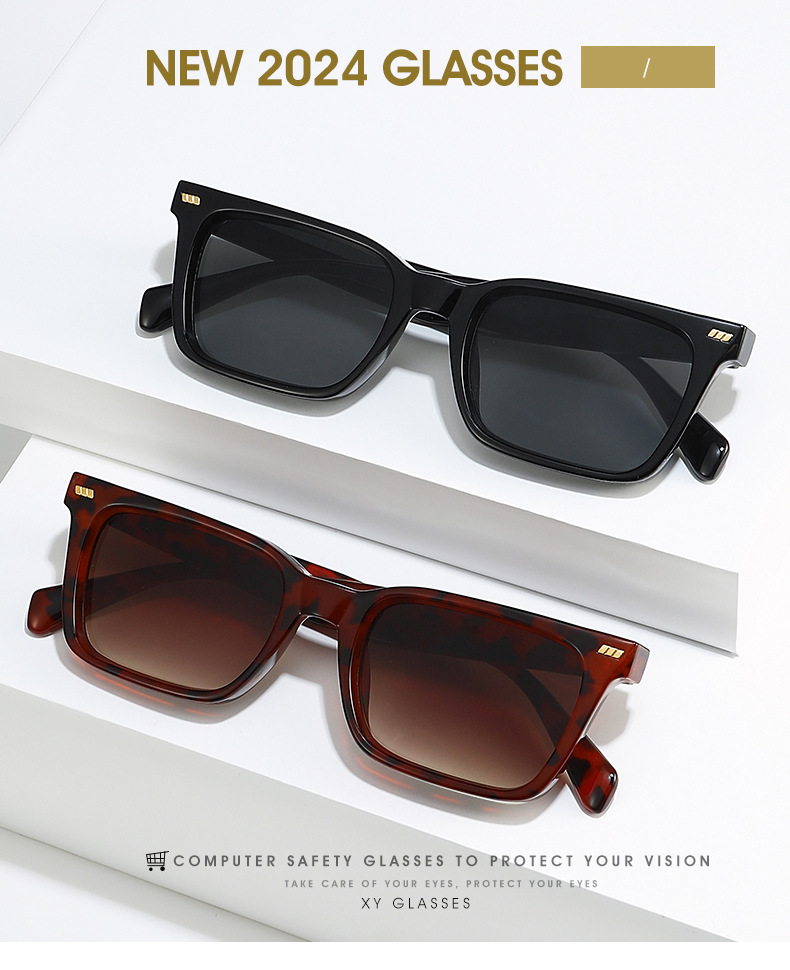 Lunettes de soleil femme carrées simples mode et polyvalentes_voghion.com
