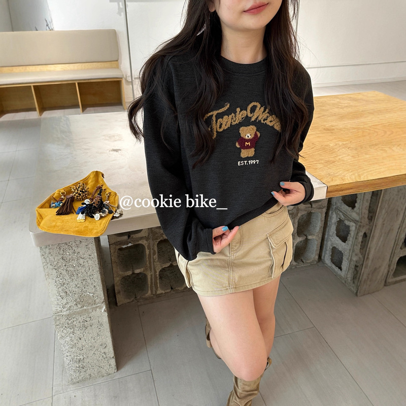 2025秋季新款休闲卫衣女士长袖刺绣卡通图案圆领宽松套头休闲百搭|undefined