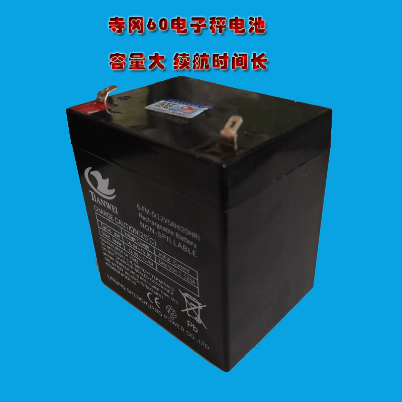 寺冈RM-60称重收银一体秤电池/寺冈60收银秤12V/5ah可充电蓄电池