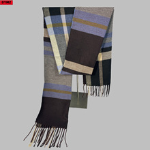 围巾男士冬季韩版学生百搭潮年轻人围脖加厚冬天英伦格子礼品批发