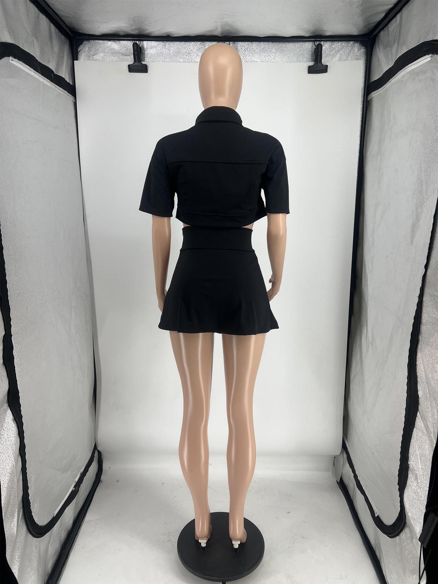 Completo due pezzi donna stile cargo top e minigonna_voghion.com