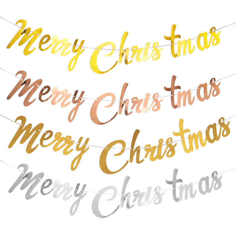 Merry Christmas旗クリスマス連体アルファベット花クリスマスパーティー装飾用品卸売り|undefined