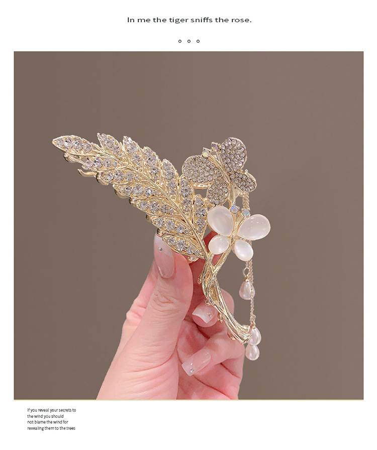 Women's IG Style Sweet Butterfly Grain Alloy Plating Inlay Rhinestones Pearl Hair Claws display picture 8