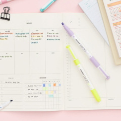 Monami double-ended eye protection highlighter set oblique-head handbook marker brush 06023 wholesale