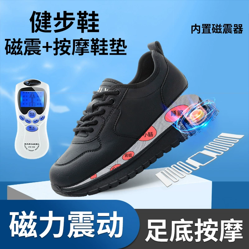 Магнитная энергия вибрирует женские массажные туфли из натуральной кожи весна 2025 новая мягкая подошва мама среднего возраста легкие повседневные кроссовки