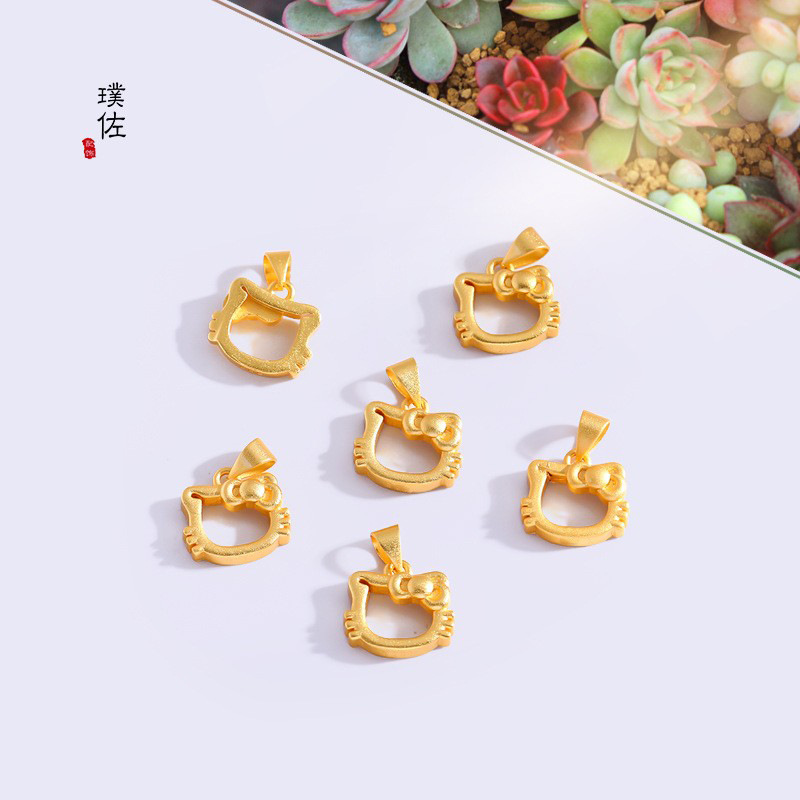 Exquisite color for a long time does not fade hollow out cat head pendant diy accessories cartoon Hello Kitty children jewelry female