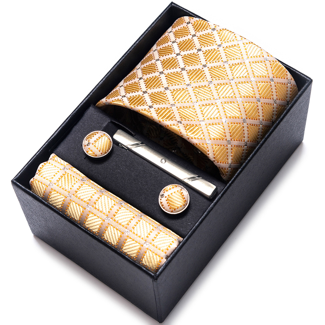 Set de Caja de Regalo con Corbata de Negocios para Hombre de Rayón Jacquard para Boda