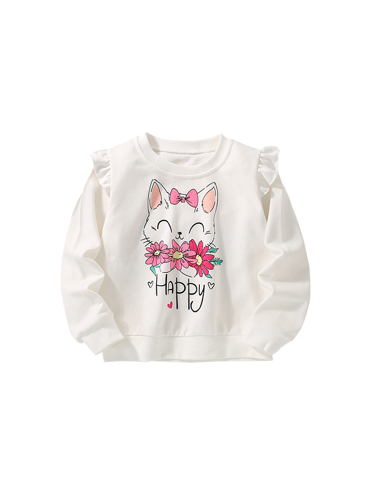 Suéter para niños camisa de manga larga de otoño para niñas suelta Sweet New Baby ropa para niños europeos y americanos ropa para niños