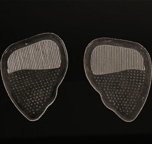 Wholesale silicone transparent half size pads, anti-pain and anti-slip forefoot pads, adjustable shoe size crystal half shoes, one pair