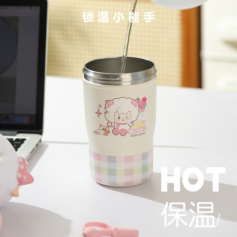 喜羊羊与灰太狼萌吖保温杯大容量设计卡通萌趣风家用儿童饮水杯|undefined