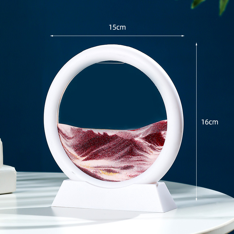 화이트 프레임 5inch 라운드 커피 샌드