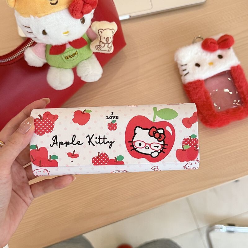 Cartoon Hello Kitty Handmade Mirror Box Student Portable Myopia Sunglasses Glasses Box Magnetic Eye Box Pu Leather Female Cartoon Hello Kitty Handmade Mirror Box Student Portable Myopia Sunglasses Glasses Box Magnetic Eye Box Pu Leather Female