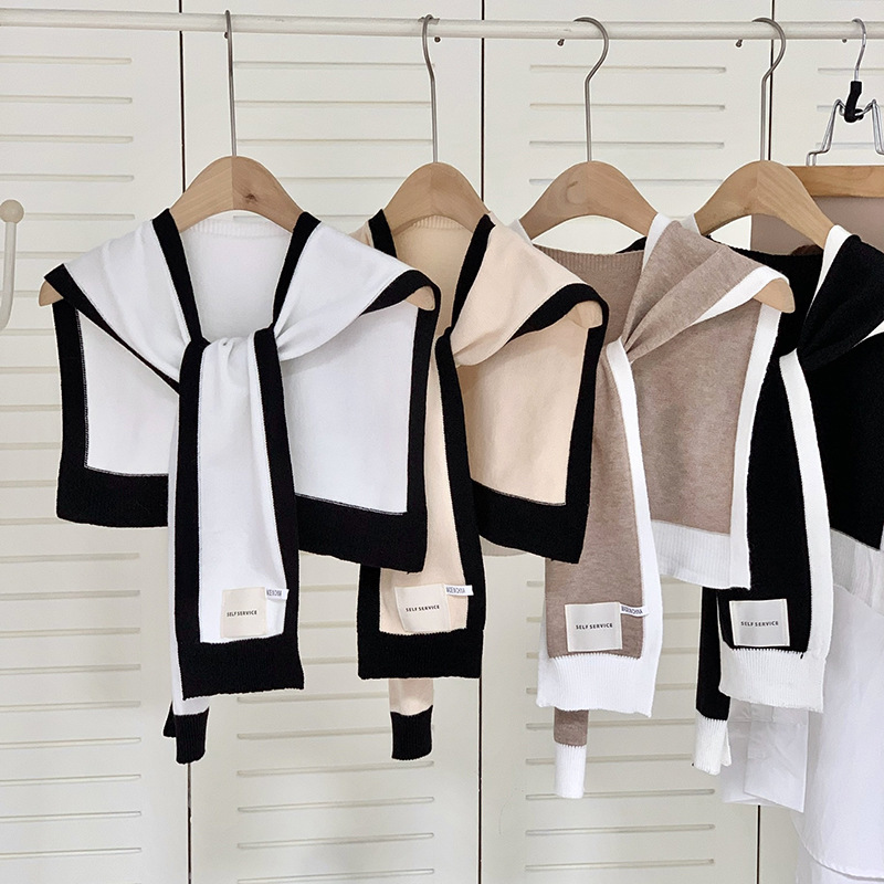 Sopa de punto de alta sensación 2025 otoño y invierno nuevo engrosado calentamiento de cuello hombro bufandas al por mayor