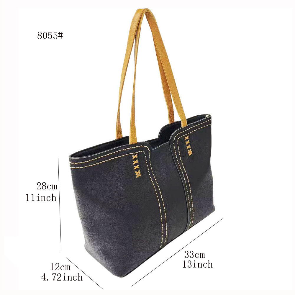 Sac cabas en cuir véritable pour femme, grande capacité, idéal pour les trajets quotidiens, les courses ou comme sacoche._voghion.com