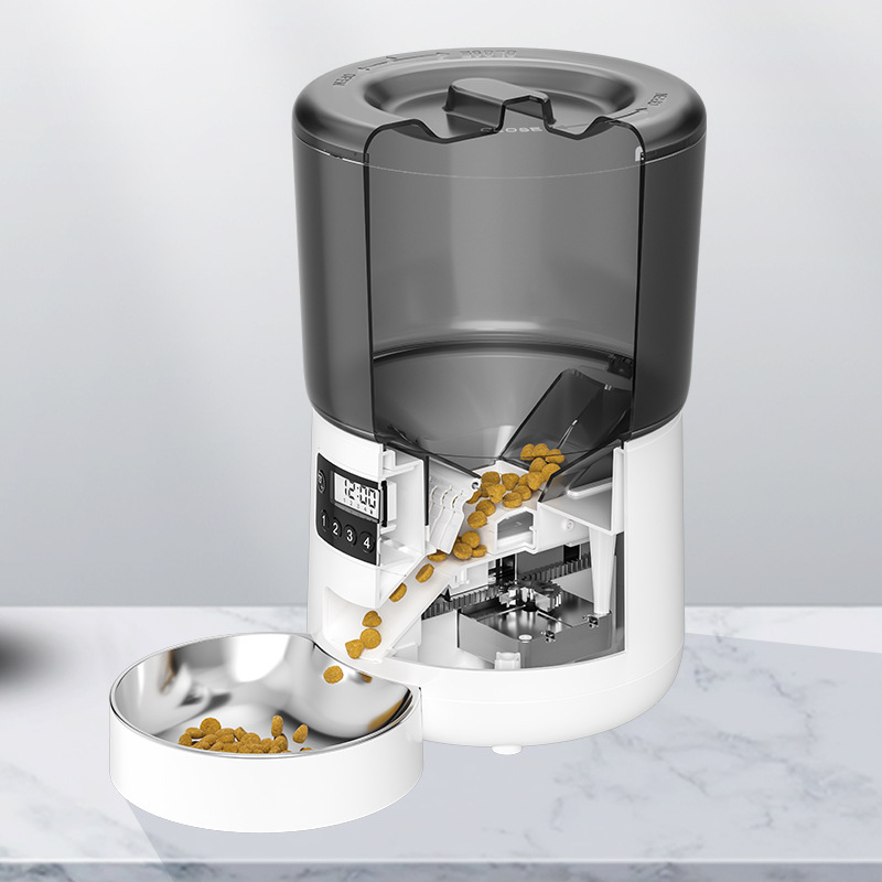 Dispensador automático de alimentos para gatos inteligente graffiti remoto máquina de alimentación de mascotas tiempo y cantidad