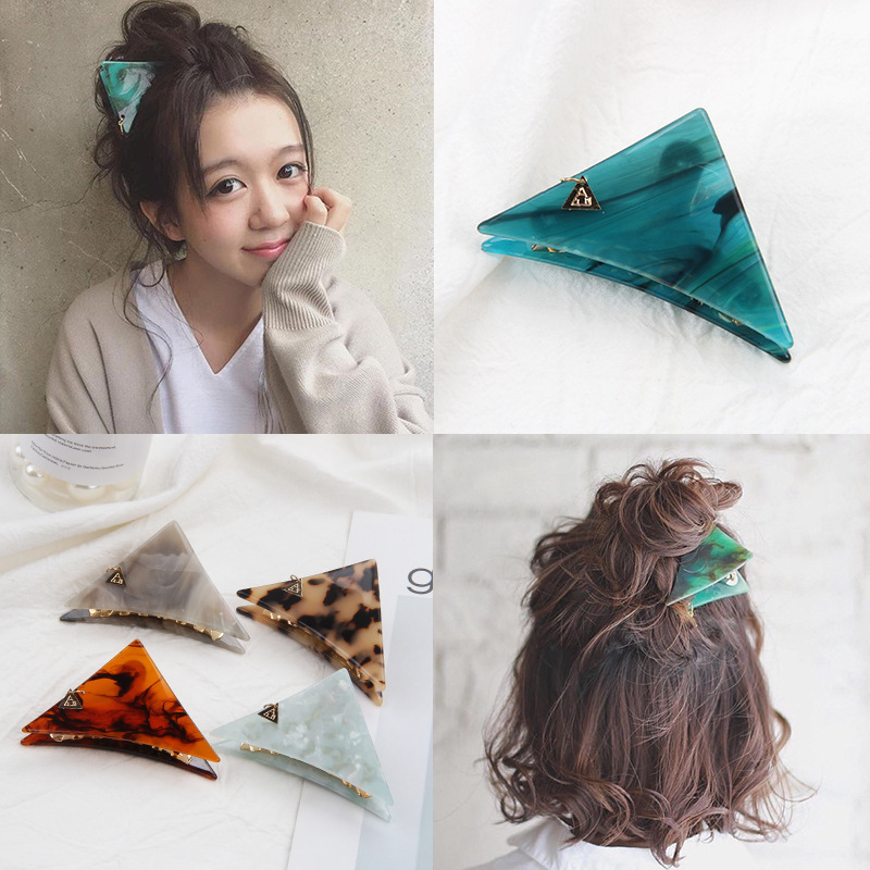 Cute Acetate Hair Accessories for Women, Ishihara Satomi Style Triangle Hair Clip, Korean Style Hair Claw, Ponytail Clip, Adorable