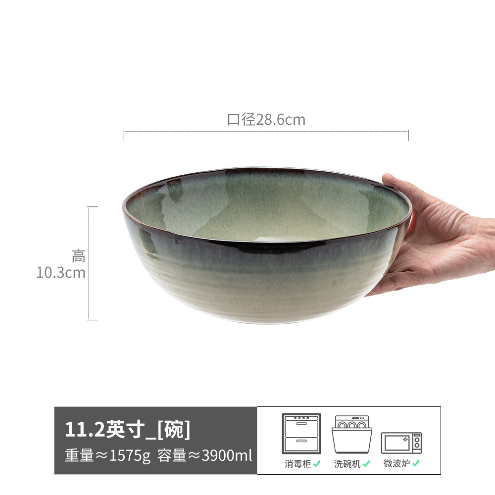 Tazón de cerámica grande y profundo práctico de gran capacidad para el hogar tazón de sopa de fillet hervido tazón especial de frutas almacenar tazón cubiertos
