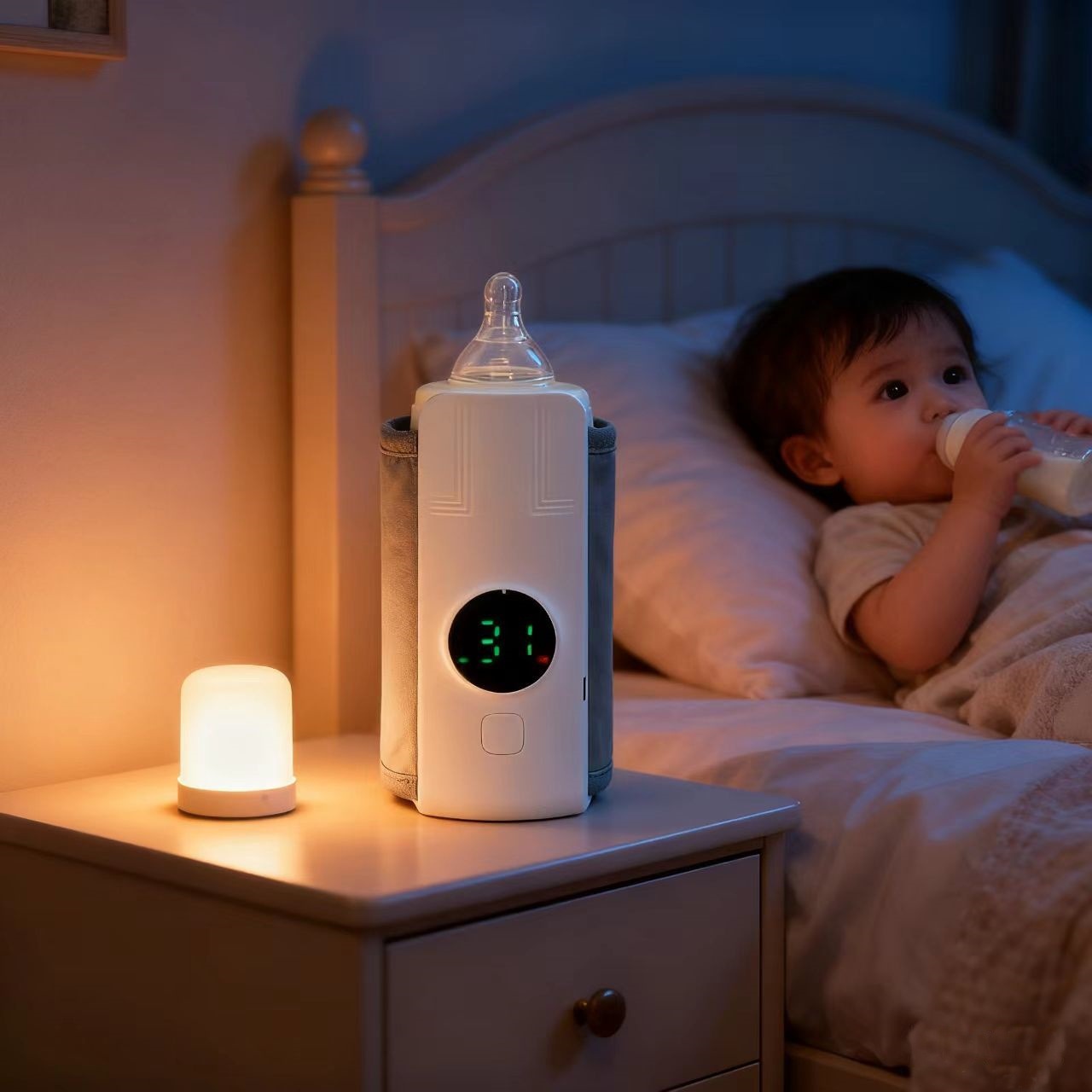 Cross-Border Wholesale Baby Bottle Insulation Cover Wireless Power Storage Portable Milk Warmer When Going Out Milk Warmer Heating Constant Temperature