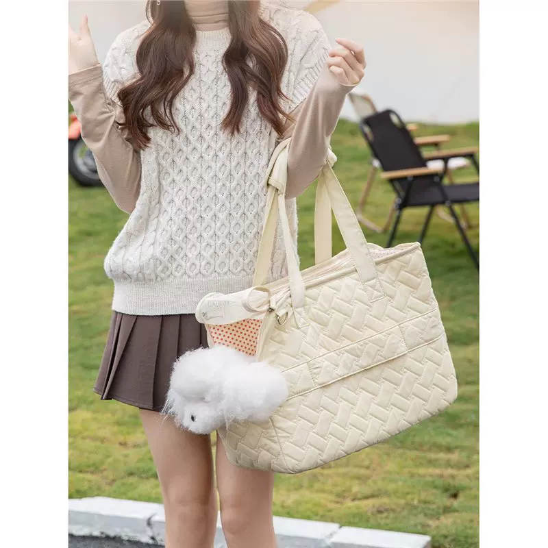 猫包外出便携透气单肩透气小体狗包手提轻便帆布猫咪宠物斜挎背包