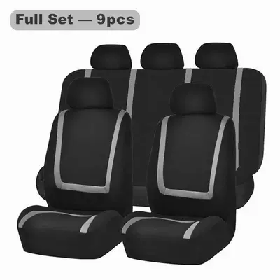 Best-Selling Model Universal Type Suitable – Seat cushion, seat cover - gray-9-piece-set