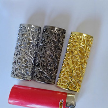 DOLPHIN海豚-906-2金属镂空富贵花打火机外壳配比克J6机芯