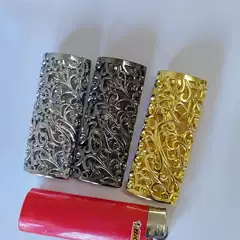 Dolphin Dolphin-906-2 Metal Cut Out Rich Flower Lighter Shell with Bick J6 Movement