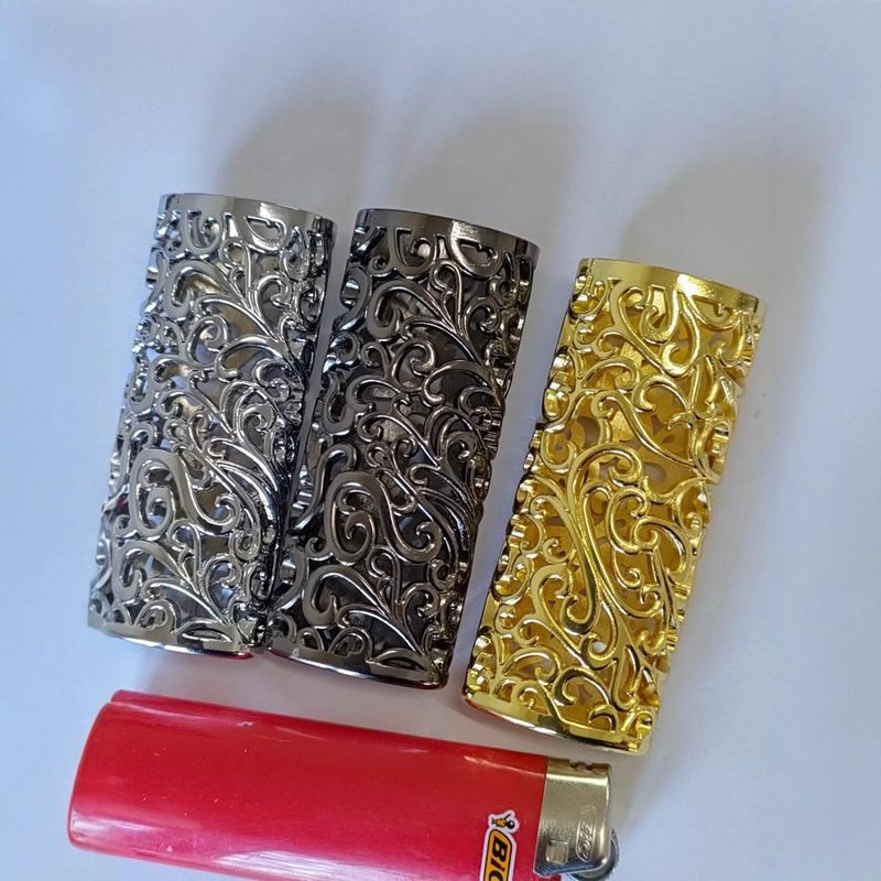 Dolphin Dolphin-906-2 Metal Cut Out Rich Flower Lighter Shell with Bick J6 Movement