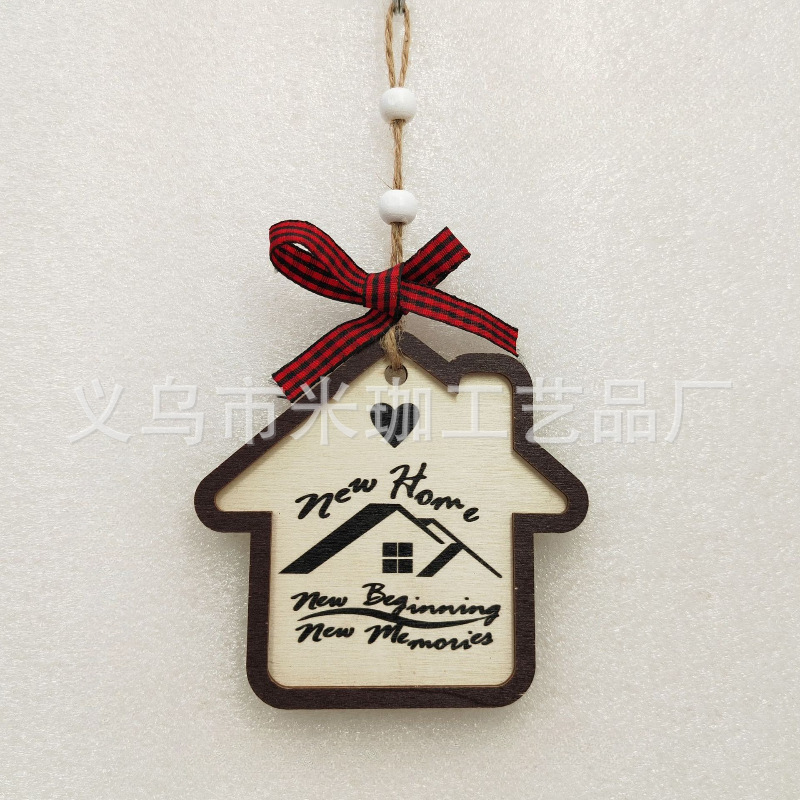 2025年越境新築祝いギフト クリスマス 母の日 バレンタインデー 装飾品 玄関用丸型木製吊り飾り|undefined