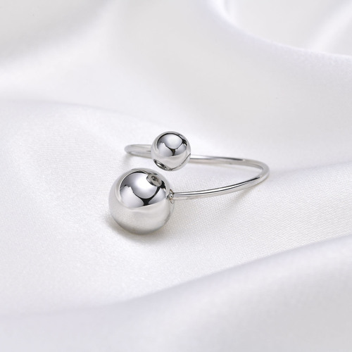 Stainless steel ball adjustable ring for women, gold, fashionable and personalized titanium steel accessory jewelry RC-536