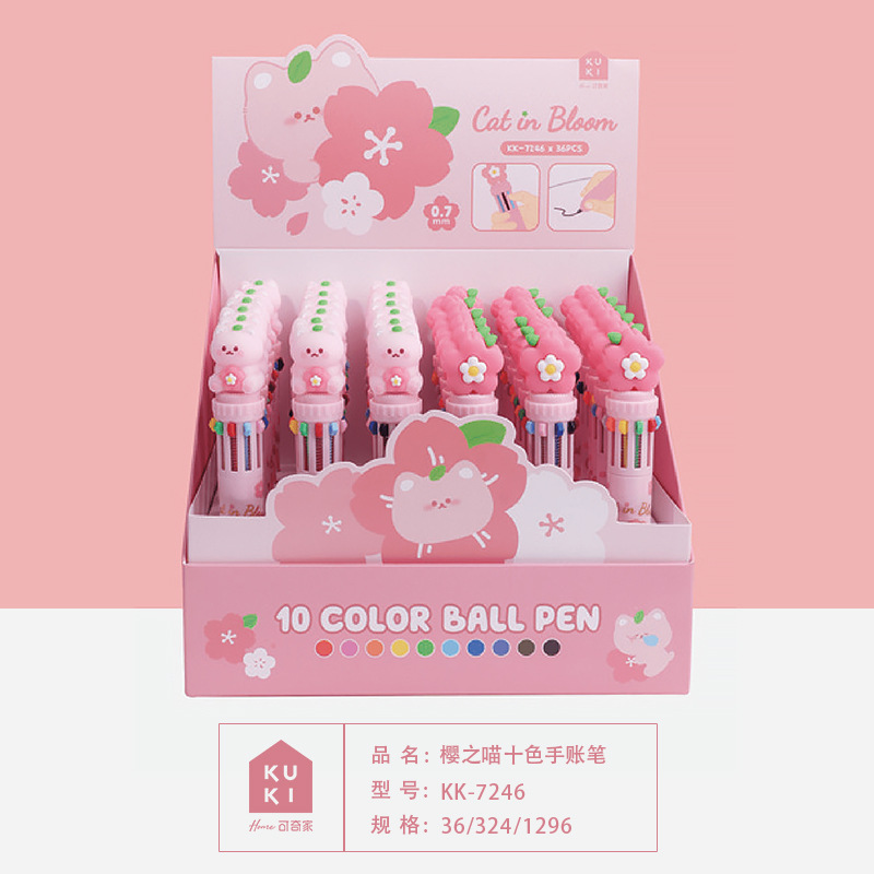 Bolígrafos de Colores KUKI, 10 Colores, Bolígrafos para Diario, Bolígrafos Multicolores de Alta Calidad, Venta al por Mayor del Fabricante