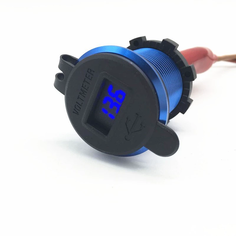 Кросс-бортной популярный RV алюминиевый сплав двойной USB-C QC3.0 зарядное гнездо с вольтметром не проводится