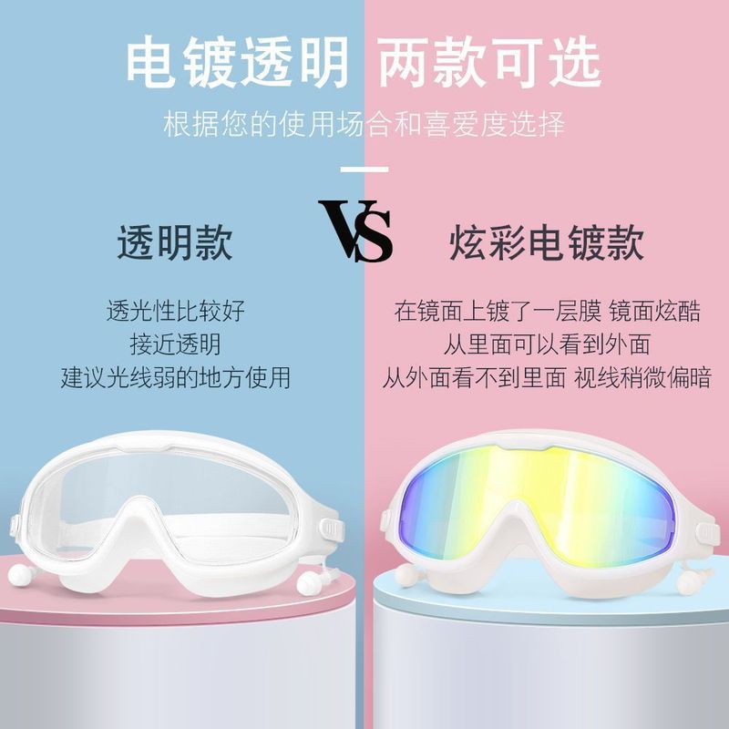 大框泳镜男女通用游泳镜防水防雾高清成人眼镜近视泳帽防雾剂套餐|undefined