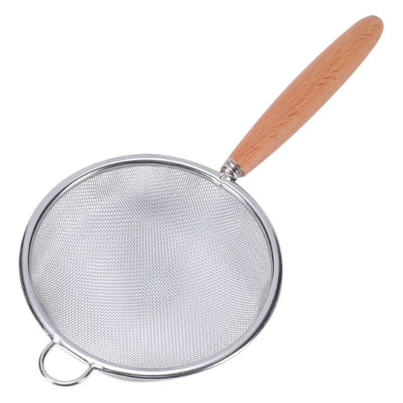New wooden handle 304 stainless steel colander kitchen multi-purpose filter spoon hotel hot pot spoon wish Amazon