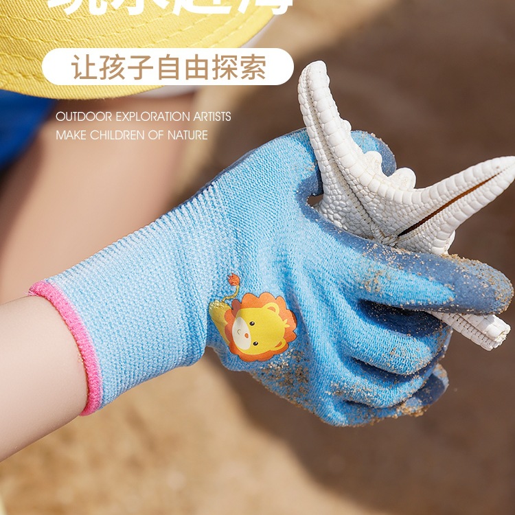 Guantes impermeables para padres e hijos para niños atrapar cangrejos hámster anti-pedicadura equipo de protección laboral de jardinería