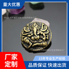 黄铜印巴黄千手象王财布扣钱包扣直播网红皮具箱包装饰扣饰品批发