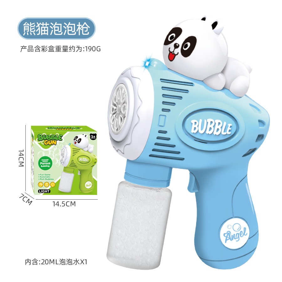 Pistola de burbujas eléctrica Blue Panda + 1 botella de agua (en caja)