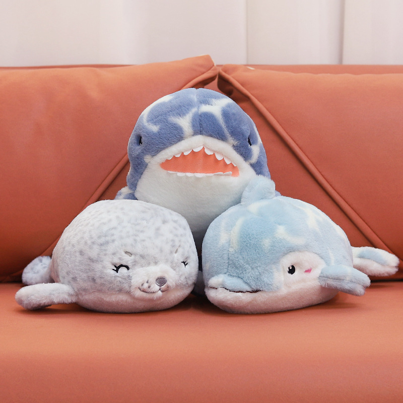 Marine Animal Doll Shark Doll Children's Cognitive Props Soothing Soft Whale Seal Stuffed Toy Gift Marine Animal Doll Shark Doll Children's Cognitive Props Soothing Soft Whale Seal Stuffed Toy Gift