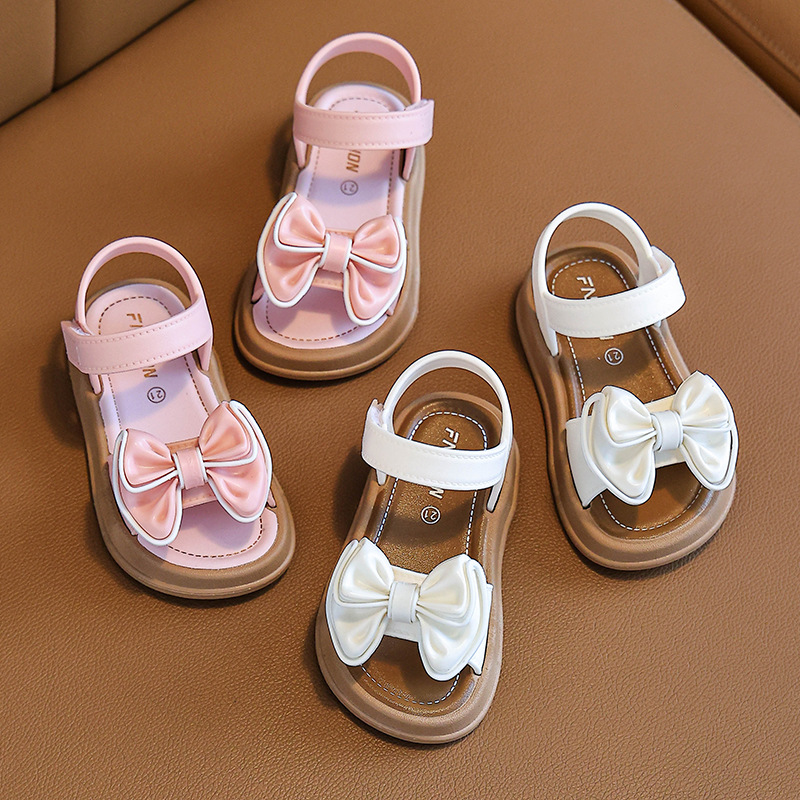 Nueva moda para niñas sandalias de verano arco princesa sandalias estudiantes de velcro universal sandalias para niños